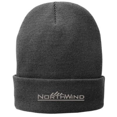 Embroidered  - Fleece Lined Knit Cap Thumbnail