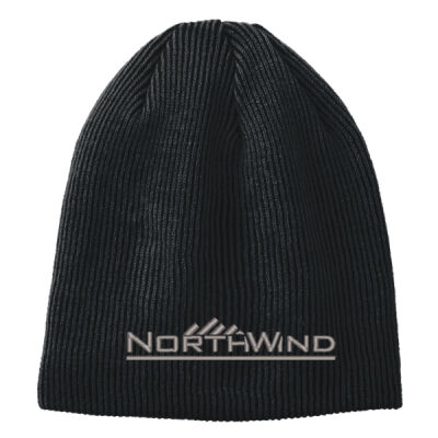 Embroidered  - Rib Knit Slouch Beanie Thumbnail
