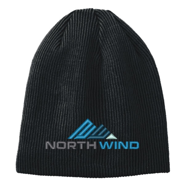 Embroidered  - Rib Knit Slouch Beanie Thumbnail