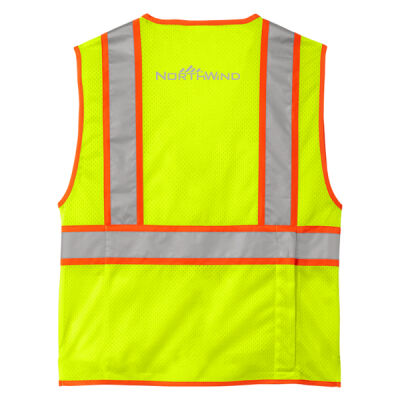 Printed Back - Ansi 107 Class 2 Surveyor Zippered Two Tone Vest Thumbnail