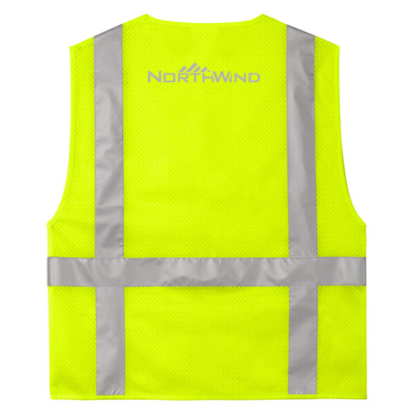 Printed Back - Ansi 107 Class 2 Mesh Six Pocket Zippered Vest Thumbnail
