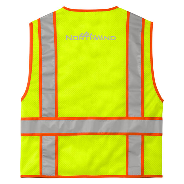 Printed Back - Ansi 107 Class 2 Mesh Zippered Two Tone Vest Thumbnail