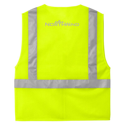 Printed Back - Ansi 107 Class 2 Mesh Zippered Vest Thumbnail