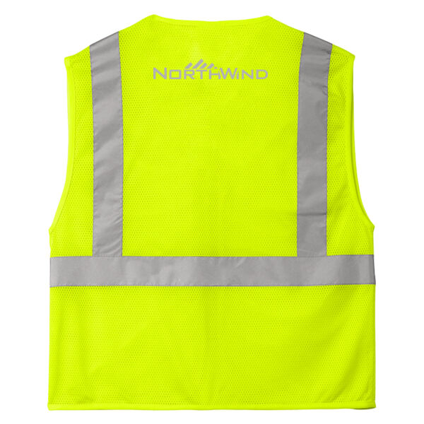 Printed Back - Ansi 107 Class 2 Economy Mesh Zippered Vest Thumbnail