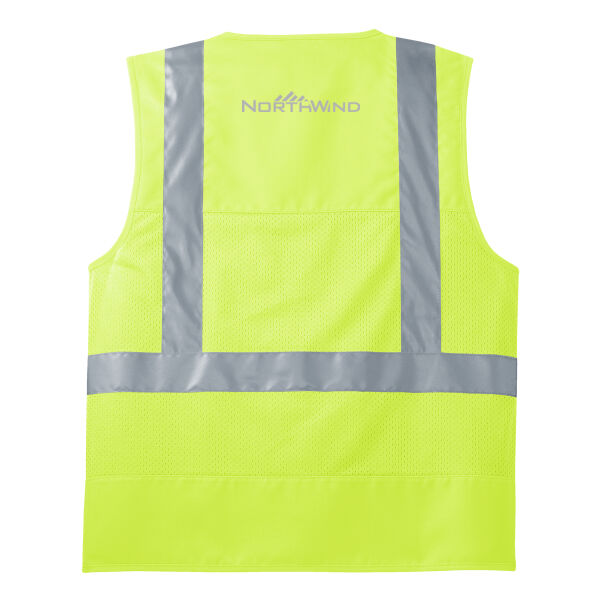 Printed Back - Ansi 107 Class 2 Mesh Back Safety Vest Thumbnail