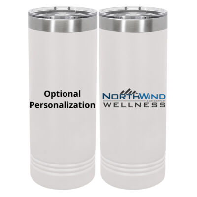 WC Printed Personalized  - 20 oz Stainless White Skinny Tumbler with Stainless Straw and Lid Thumbnail