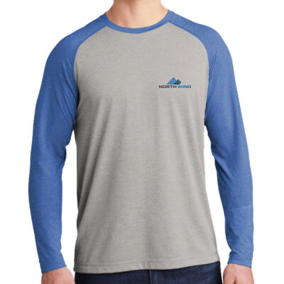 North Wind Printed - PosiCharge ® Long Sleeve Tri Blend Wicking Raglan Tee Thumbnail