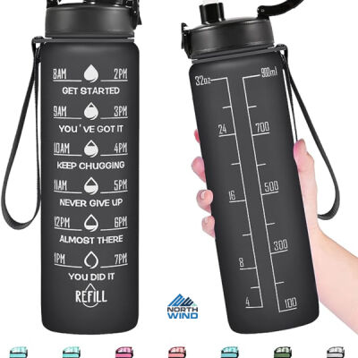 North Wind Printed - Time Marker Water Bottle  Thumbnail