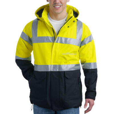 Printed Front/Back - Ansi 107 Class 3 Safety Heavyweight Parka Thumbnail