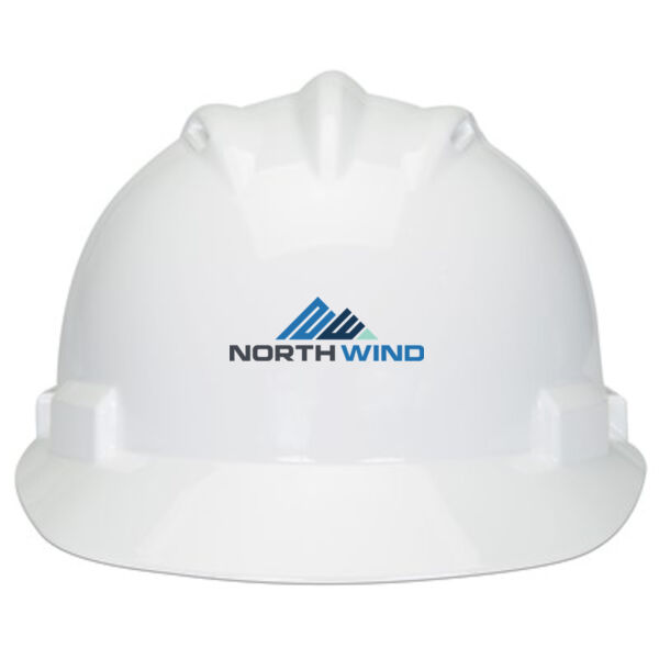 UV Printed - Bullard-30WHR White HDPE Cap Style Hard Hat with 6 Point Ratchet Suspension Thumbnail