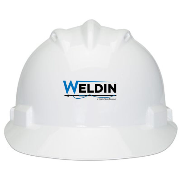 UV Printed - Bullard-30WHR White HDPE Cap Style Hard Hat with 6 Point Ratchet Suspension Thumbnail