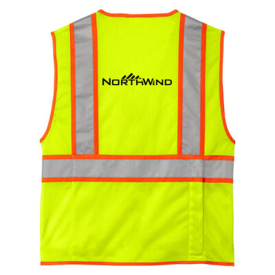 Printed Back  - Ansi 107 Class 2 Surveyor Zippered Two Tone Vest Thumbnail
