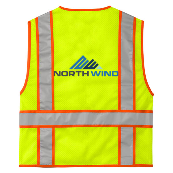 Printed Back  - Ansi 107 Class 2 Mesh Zippered Two Tone Vest (Stock Alert) Thumbnail