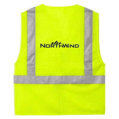 Printed Back  - Ansi 107 Class 2 Mesh Zippered Vest Thumbnail