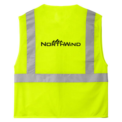 Printed Back  - Ansi 107 Class 2 Economy Mesh Zippered Vest Thumbnail