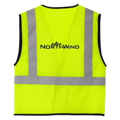 Printed Back  - Ansi 107 Class 2 Economy Mesh One Pocket Vest (stock alert) Thumbnail