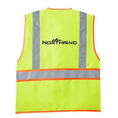 Printed Back  - Ansi 107 Class 2 Dual Color Safety Vest Thumbnail
