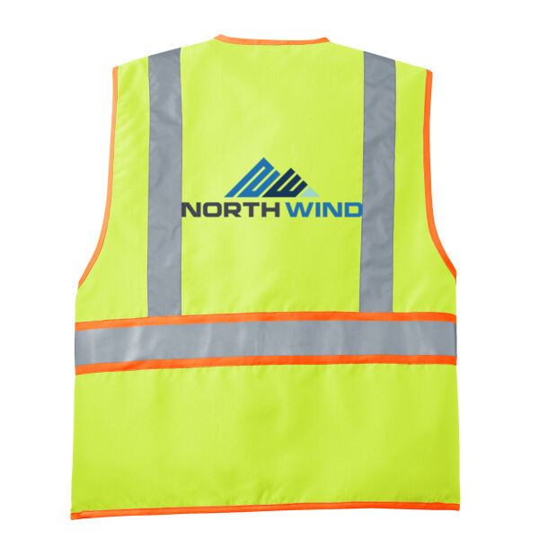 Printed Back  - Ansi 107 Class 2 Dual Color Safety Vest Thumbnail
