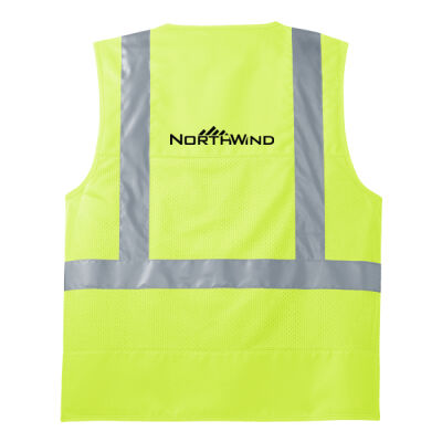 Printed Back  - Ansi 107 Class 2 Mesh Back Safety Vest Thumbnail