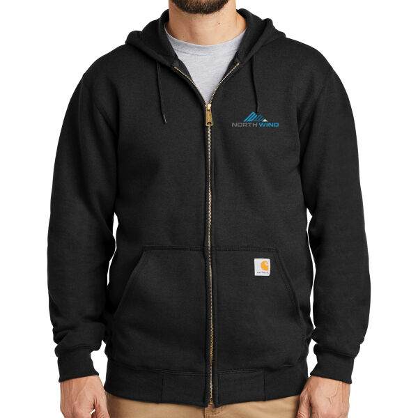 Embroidered - Midweight Hooded Zip Front Sweatshirt Thumbnail