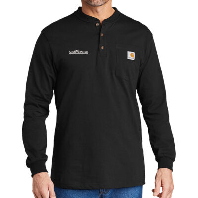 Embroidered - Long Sleeve Henley T Shirt Thumbnail