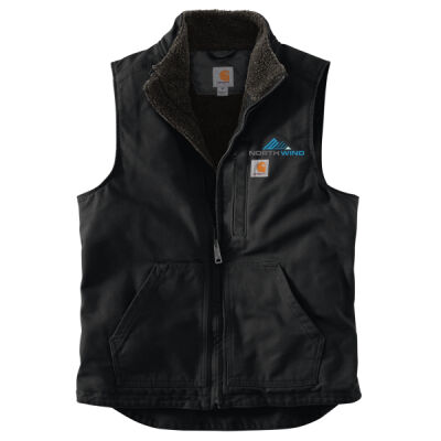 Embroidered - Sherpa Lined Mock Neck Vest Thumbnail
