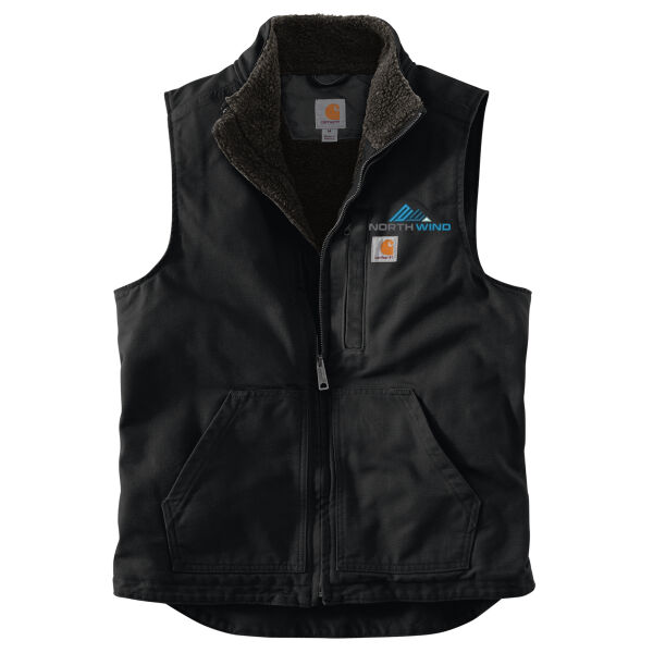 Embroidered - Sherpa Lined Mock Neck Vest Thumbnail