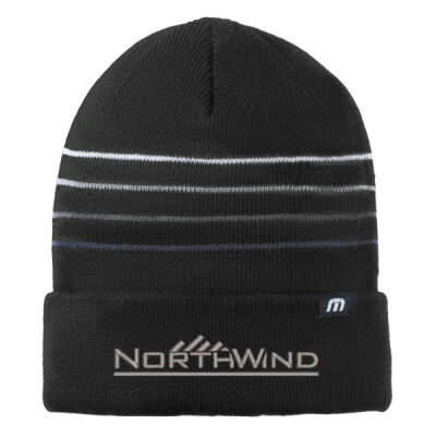 Embroidered  - Striped Cuffed Beanie Thumbnail