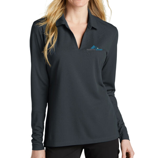 Embroidered  - Ladies Dri FIT Micro Pique 2.0 Long Sleeve Polo Thumbnail