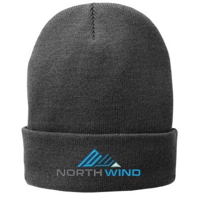 North Wind Embroidered - Fleece Lined Knit Cap Thumbnail
