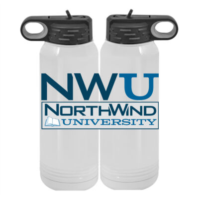 NWU  - Custom 30 oz. NO MIMINUM White Stainless Steel Vacuum Insulated Water Bottle Thumbnail