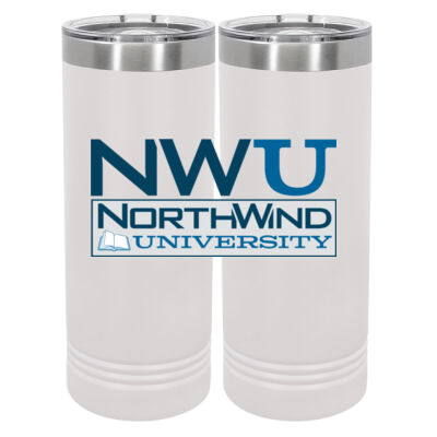 NWU  - 22 oz Stainless White Skinny Tumbler with Slider Lid Thumbnail