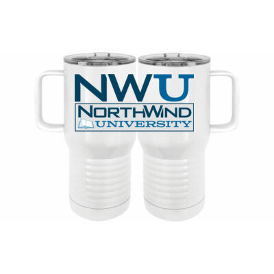 NWU  - 20 oz. Insulated Stainless White Travel Mug w/Slider Lid Thumbnail