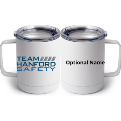 Personalized Team Hanford Safety Printed - 10 oz. White Stainless Steel Coffee Mug Thumbnail