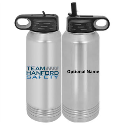 Personalized Team Hanford Safety Printed -  Custom 30 oz. NO MINIMUM Silver Stainless Steel Vacuum Insulated Water Bottle Thumbnail