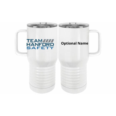 Personalized Team Hanford Safety Printed - 20 oz. Insulated Stainless White Travel Mug w/Slider Lid Thumbnail