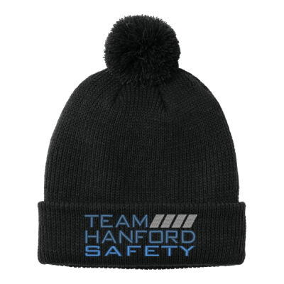 Team Hanford Safety Embroidered - Cozy Pom Beanie Thumbnail
