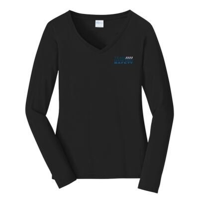 THS Printed Crest - Ladies Long Sleeve Fan Favorite V Neck Tee Thumbnail