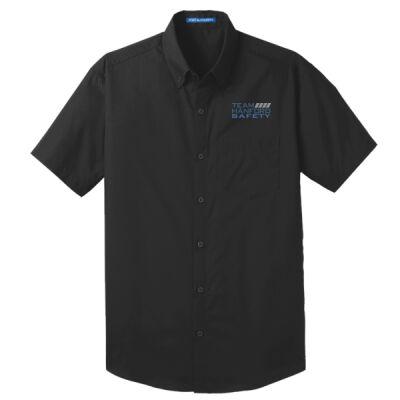 THS embroidered  - Short Sleeve Carefree Poplin Shirt Thumbnail