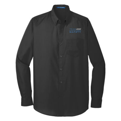 THS embroidered  - Long Sleeve Carefree Poplin Shirt Thumbnail
