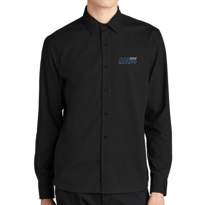 THS embroidered  - Long Sleeve Stretch Woven Shirt Thumbnail