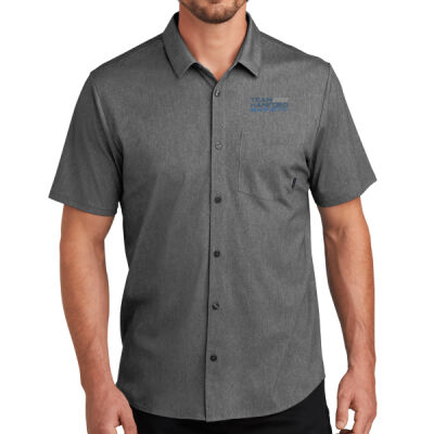 THS embroidered  - Extend Short Sleeve Button Up Thumbnail