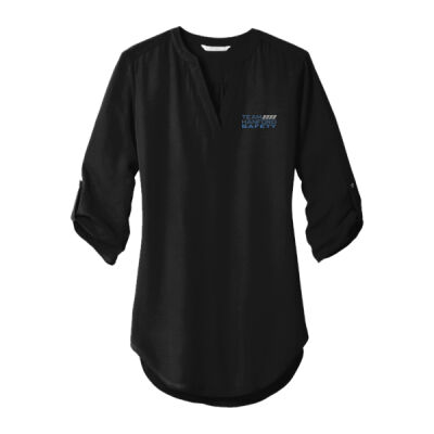 THS embroidered  - Ladies 3/4 Sleeve Tunic Blouse Thumbnail