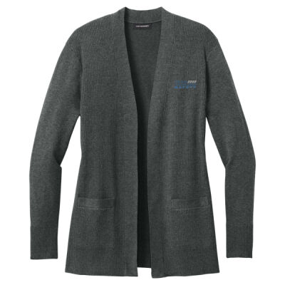 THS embroidered  - Women's Easy Care Open Front Cardigan Sweater Thumbnail