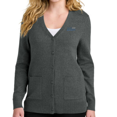 THS embroidered  - Women's Easy Care Button Up Cardigan Sweater Thumbnail