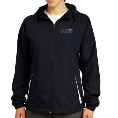 THS embroidered  - Ladies Colorblock Hooded Raglan Jacket Thumbnail