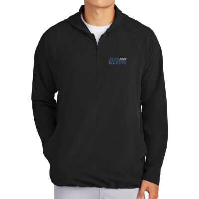 THS embroidered  - Repeat 1/2 Zip Long Sleeve Hooded Jacket Thumbnail