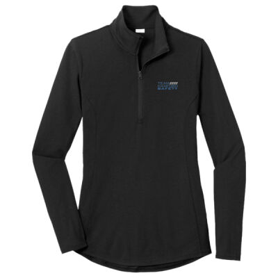 THS embroidered  - Ladies PosiCharge ® Tri Blend Wicking 1/4 Zip Pullover Thumbnail