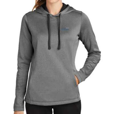 THS embroidered  - Ladies PosiCharge ® Sport Wick ® Heather Fleece Hooded Pullover Thumbnail