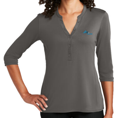 North Wind Embroidered - Ladies UV Choice Pique Henley Thumbnail